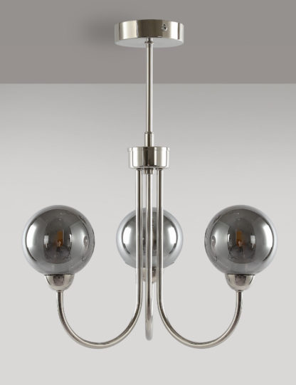 An Image of M&S Metal Globe 3 Light Ceiling Light