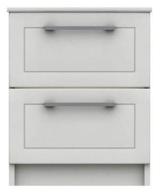 An Image of Hatfield 2 Drawer Bedside Table - White Gloss