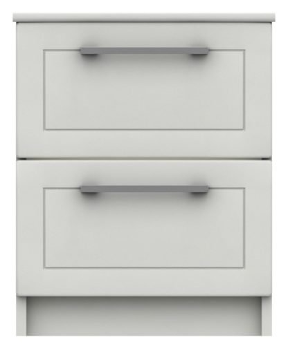 An Image of Hatfield 2 Drawer Bedside Table - White Gloss