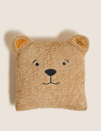An Image of M&S Spencer Bear Small 3D Cushion