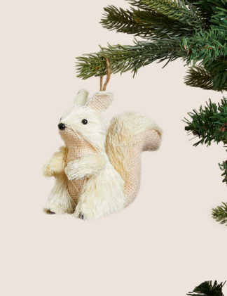 An Image of M&S Glitter Squirrel Hanging Decoration