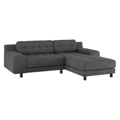 6bbc6d52a39bdf4779bcfcaa103ad8e9d2c29a7277e74a44980df8f4f87033c9.jpg An Image of Habitat Hendricks Right Corner Fabric Chaise - Charcoal