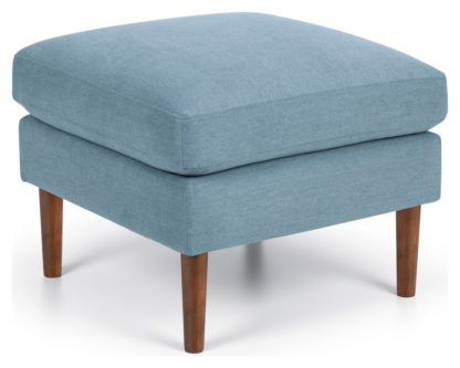 An Image of Julian Bowen Monza Fabric Ottoman - Blue