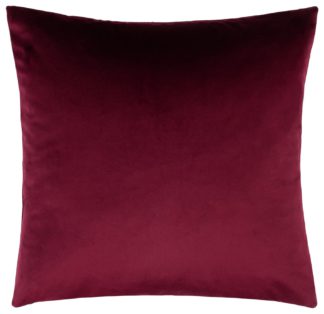 An Image of Habitat Plain Velvet Cushion - Red - 43X43cm