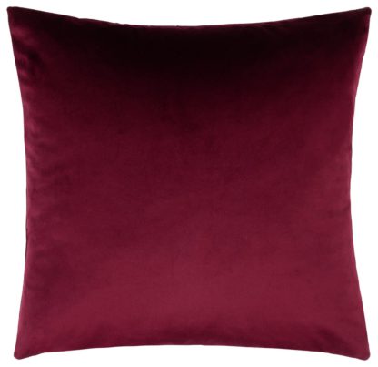 An Image of Habitat Plain Velvet Cushion - Red - 43X43cm