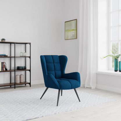 An Image of Dalton Velvet Accent Chair Blue