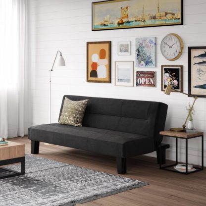 An Image of Kebo Velvet Futon Black