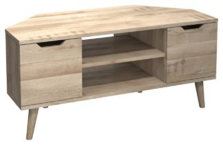 An Image of Sherwood 2 Door Corner TV Unit - Oak