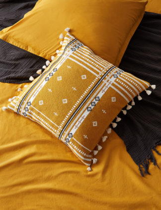 An Image of M&S X Fired Earth Casablanca Collection Kubba Tassel Cushion