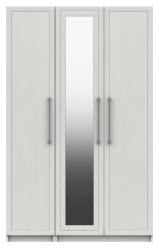 An Image of Hatfield 3 Door Mirror Wardrobe - White Gloss