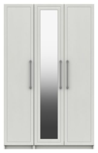 An Image of Hatfield 3 Door Mirror Wardrobe - White Gloss
