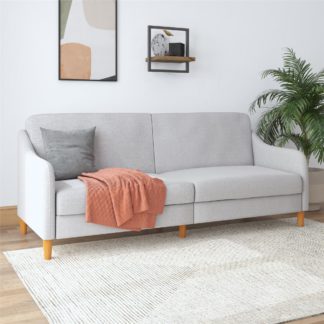 An Image of Jasper Linen Sprung Sofa Bed Light Grey