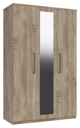 An Image of Sherwood 3 Door Mirror Wardrobe - Oak