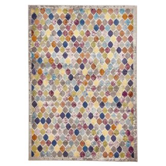 An Image of 16th Avenue 35A MultiColoured Rug Grey, Blue, Green and Brown