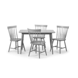 An Image of Torino Rectangular Dining Table with 4 Torino Chairs Grey Grey