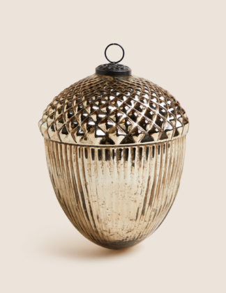An Image of M&S Gold Glass Acorn Decoration
