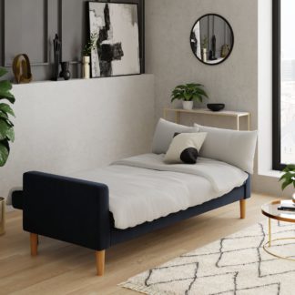 An Image of Jacob Velvet Sofabed Luxe Navy Navy