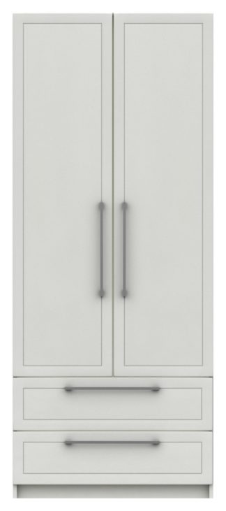 An Image of Hatfield 2 Door 2 Drawer Wardrobe - White Gloss