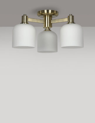 An Image of M&S Ribbed Shade Flush Ceiling Light