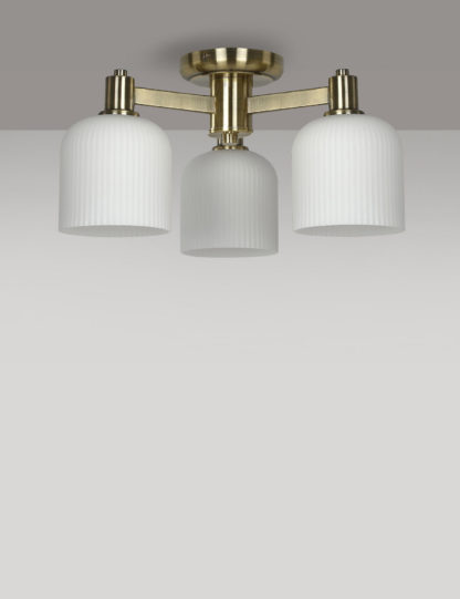 An Image of M&S Ribbed Shade Flush Ceiling Light