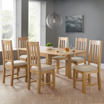 An Image of Astoria Flip Top Dining Table with 6 Chairs Light Oak