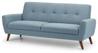 An Image of Julian Bowen Monza 3 Seater Fabric Sofa - Blue