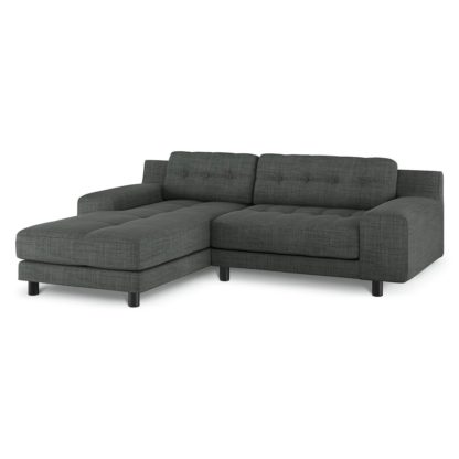 An Image of Habitat Hendricks Left Corner Fabric Chaise - Charcoal