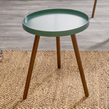 An Image of Pacific Halston Brown Pine Wood Side Table Black