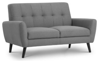 An Image of Julian Bowen Monza 2 Seater Fabric Sofa - Grey