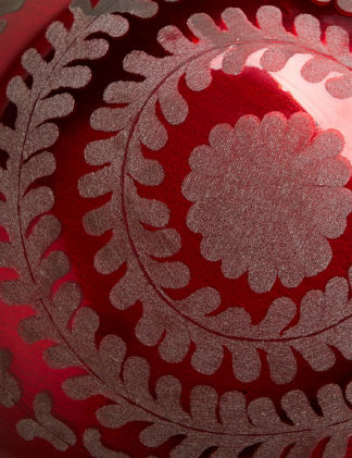 An Image of M&S Oversized Red Glass Bauble Decoration, Red