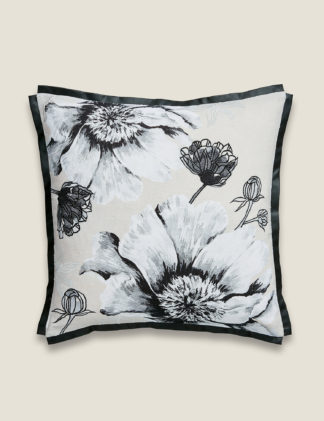 An Image of Ted Baker Linen Rich Fresh Start Embroidered Cushion