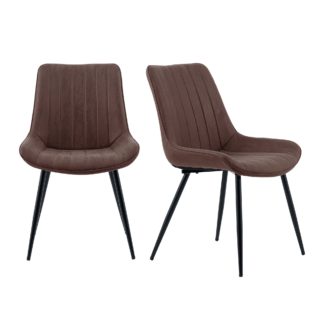 An Image of Zion Set of 2 Dining Chairs Brown