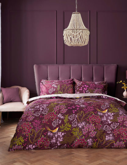 An Image of Sara Miller Pure Cotton Sateen Songbird Bedding Set