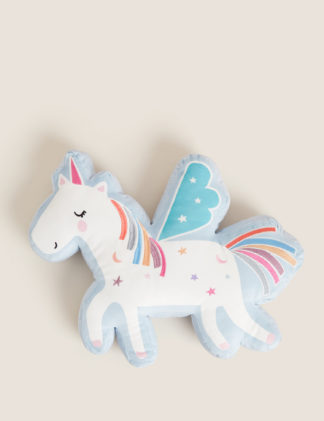 An Image of M&S Velvet Unicorn Embroidered Cushion
