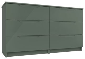 An Image of Legato 3+3 Drawer Chest - Green