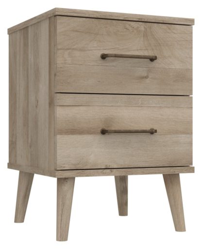 An Image of Sherwood 2 Drawer Bedside Table - Oak