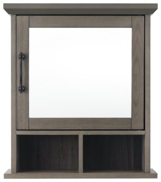 An Image of Teamson Home Russell 1 Door Mirrored Cabinet - Brown