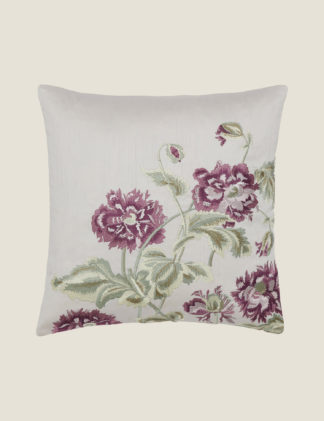 An Image of Laura Ashley Hepworth Grape Embroidered Cushion, Grape