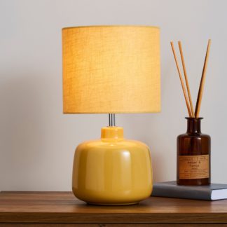 An Image of Oslo Ochre Ceramic Table Lamp Ochre