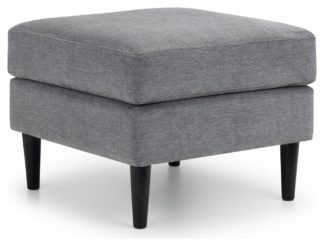 An Image of Julian Bowen Hayward Chenille Ottoman - Grey