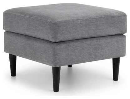 An Image of Julian Bowen Hayward Chenille Ottoman - Grey