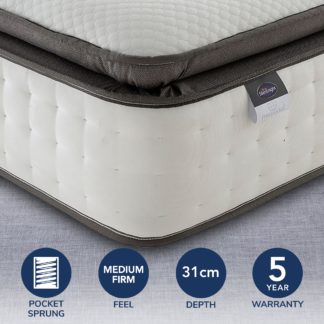 An Image of Silentnight Geltex Pocket 1000 Pillow Top Mattress White