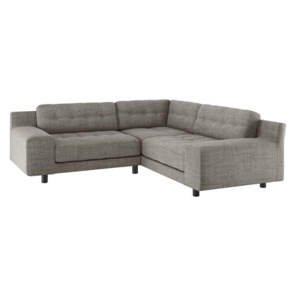 An Image of Habitat Hendricks Left Corner Fabric sofa - Black & White