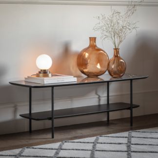 An Image of Fairfield Long Coffee Table, Marble Effect Black