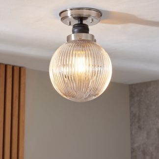 An Image of Broden Ribbed 1 Light Flush Bathroom Ceiling Fitting Chrome