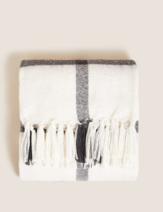 An Image of M&S Brushed Check Throw