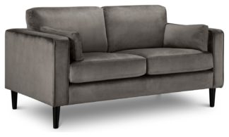 An Image of Julian Bowen Hayward 2 Seater Velvet Sofa - Grey