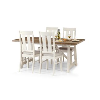 An Image of Pembroke Rectangular Dining Table with 4 Chairs Ivory