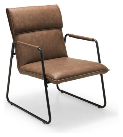 An Image of Julian Bowen Gramercy Faux Leather Chair - Brown