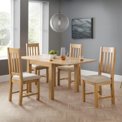 An Image of Astoria Flip Top Dining Table with 4 Chairs Light Oak